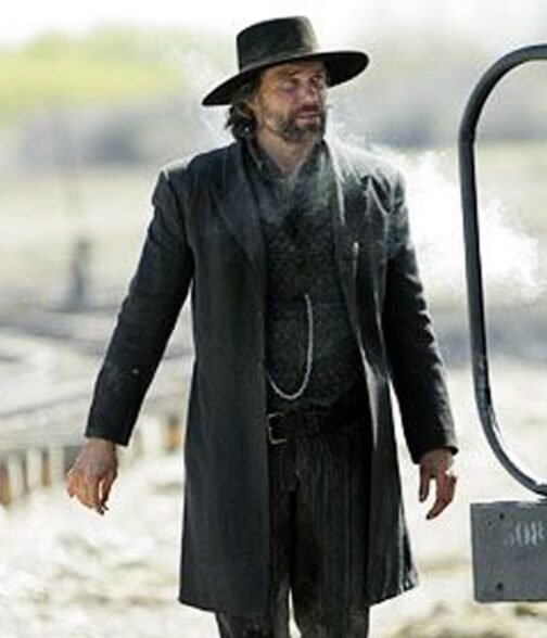Anson Mount Hell on Wheels Black Wool Coat - Image 5