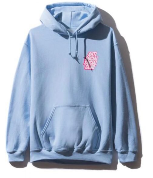 Anti Social Social Club Pullover  Blue Hoodie - Image 2