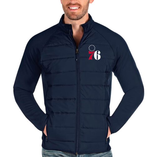 Philadelphia 76ers Antigua Altitude Navy Jacket