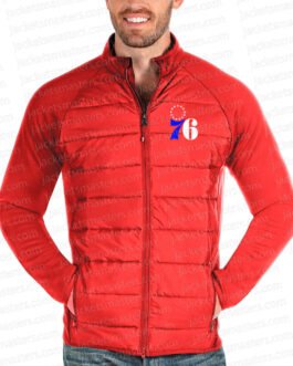 Philadelphia 76ers Antigua Altitude Navy Jacket