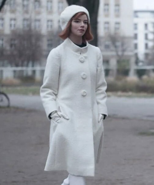 Anya Taylor Joy The Queen’s Gambit White Coat - Image 4
