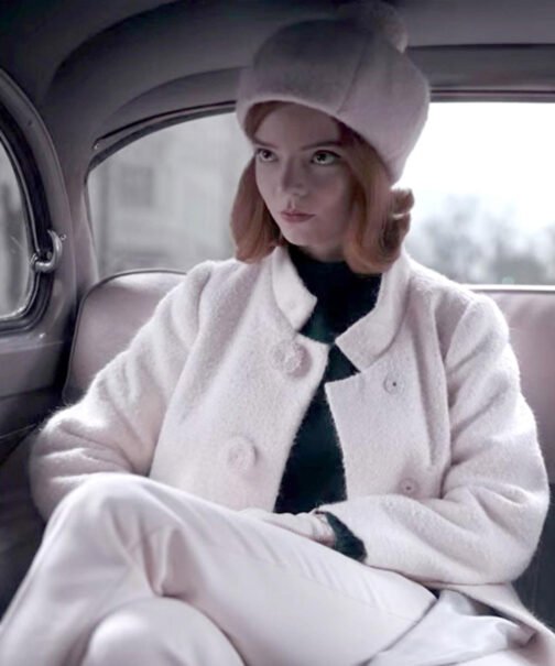 Anya Taylor Joy The Queen’s Gambit White Coat - Image 3