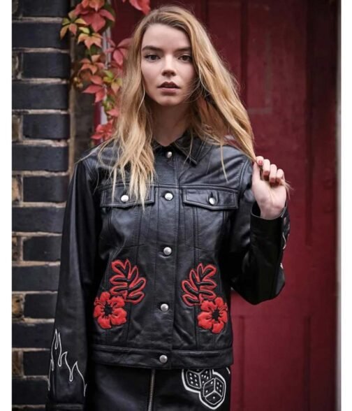 Anya Taylor-Joy Photoshoot The Laterals Black Leather Jacket
