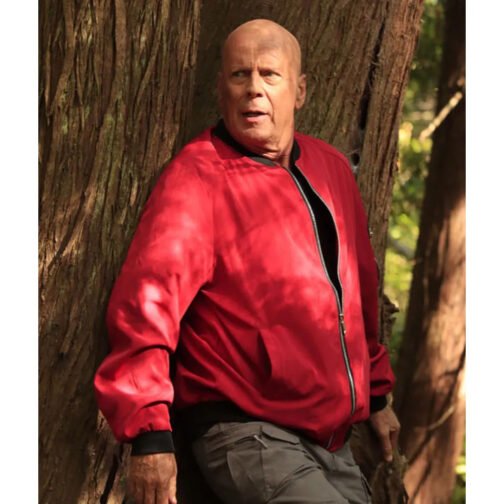 Bruce Willis Apex Bomber Red Jacket - Image 6