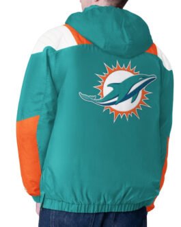 Aqua Miami Dolphins Charger Half-Zip Pullover Jacket