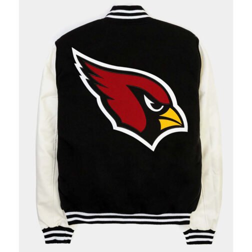 Arizona Cardinals Black and White Varsity Jacket - Image 2