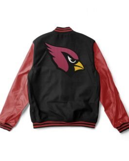 NFL Arizona Cardinals Varsity Wool/Leather Burgundy/Black Jacket