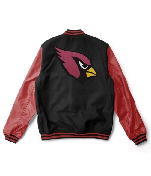 NFL Arizona Cardinals Varsity Wool/Leather Burgundy/Black Jacket - Image 2