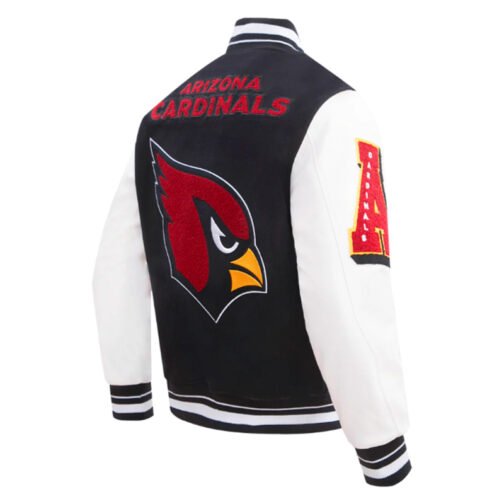 Arizona Cardinals Mashup Rib Varsity Wool/Leather Jacket - Image 4
