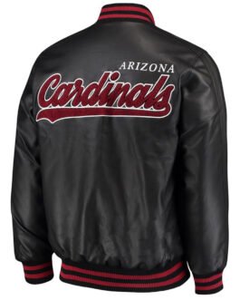 Arizona Cardinals Stiff Arm Varsity Leather Jacket