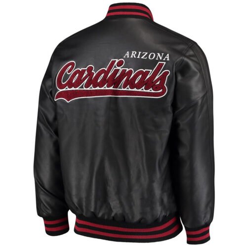 Arizona Cardinals Stiff Arm Varsity Leather Jacket - Image 2