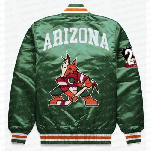 Arizona Coyotes Exclusive Green Satin Jacket - Image 2