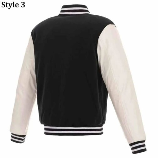 Arizona Coyotes Black Varsity Wool and Leather Jacket - Image 6