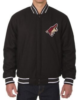 Arizona Coyotes Black Wool Varsity Jacket