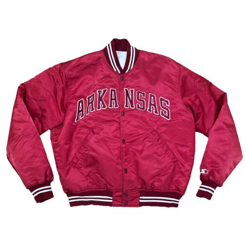 Arkansas Razorbacks Burgundy Satin Jacket