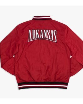 Arkansas Razorbacks Red Retro Bomber Jacket