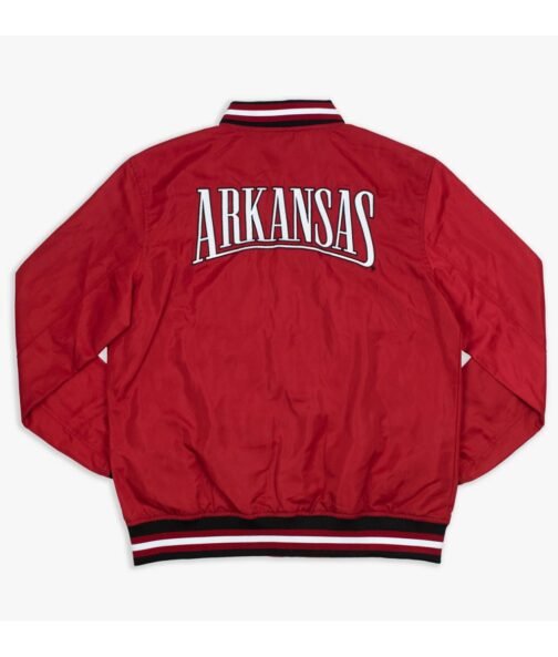 Arkansas Razorbacks Red Retro Bomber Jacket - Image 2