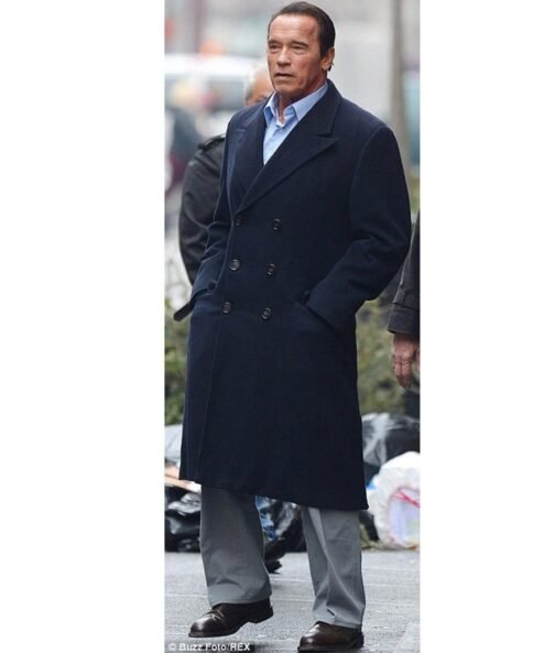 NY City Arnold Schwarzenegger Navy Trench Coat - Image 7