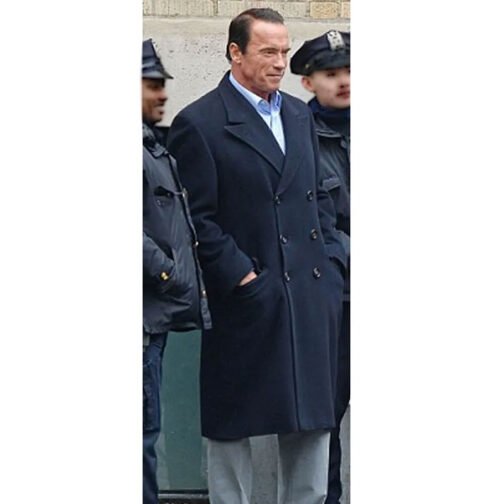 NY City Arnold Schwarzenegger Navy Trench Coat - Image 8