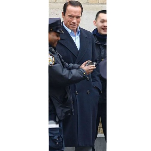 NY City Arnold Schwarzenegger Navy Trench Coat - Image 9