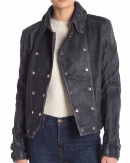 Arrow S07 Juliana Harkavy Double Breasted Leather Jacket