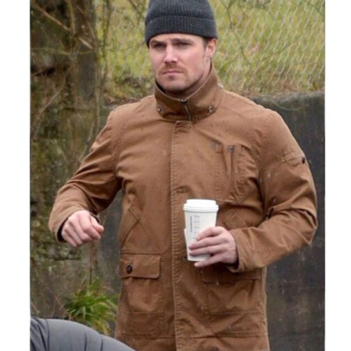 Arrow Season 2 Oliver Queen Brown Cotton Jacket - Image 7