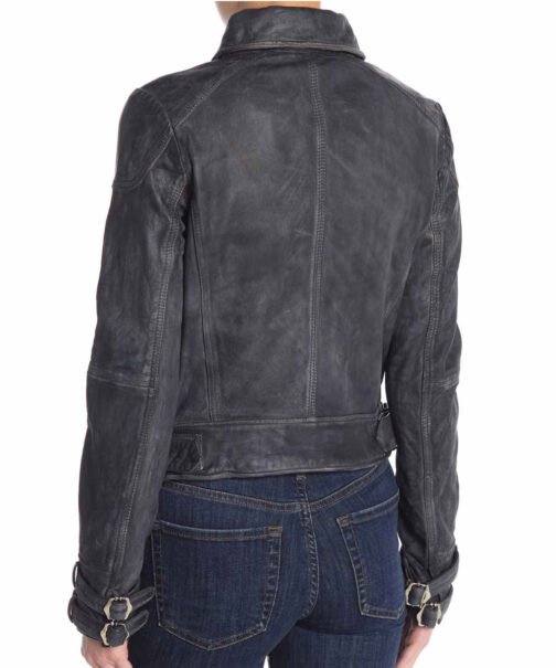 Arrow S07 Juliana Harkavy Double Breasted Leather Jacket - Image 3