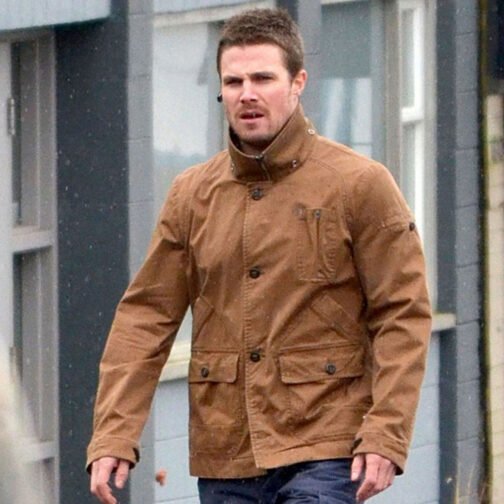 Arrow Season 2 Oliver Queen Brown Cotton Jacket - Image 6