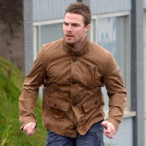 Arrow Season 2 Oliver Queen Brown Cotton Jacket - Image 16