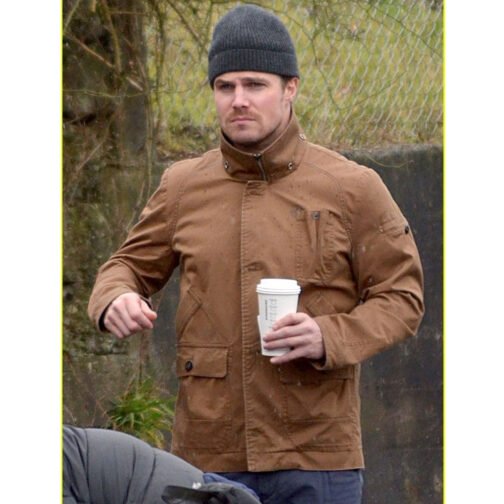 Arrow Season 2 Oliver Queen Brown Cotton Jacket - Image 11