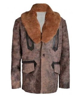 Justice League Jason Momoa Fur Shawl Collar Leather Jacket