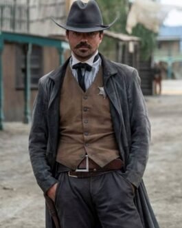 Dominic Cooper That Dirty Black Bag Black Suede Coat