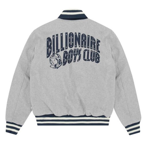 Astro Billionaire Boys Club Gray Varsity Wool Jacket - Image 2
