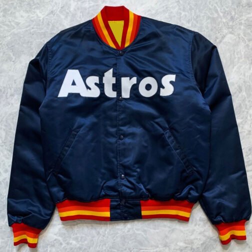 Houston Astros 1980’s Bomber Satin Jacket - Image 3