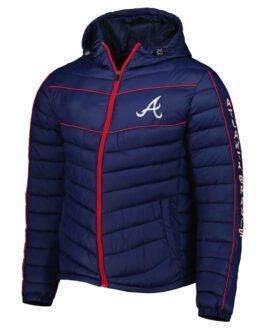 Splitter Soft Down Touch Atlanta Braves Navy Blue Puffer Jacket