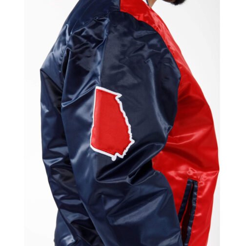 Atlanta Braves Starter Red and Blue Satin Jacket - Image 4