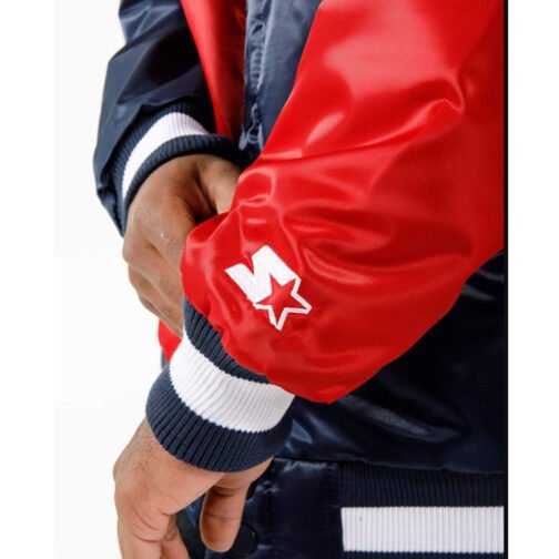 Atlanta Braves Starter Red and Blue Satin Jacket - Image 5