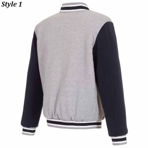 Atlanta Braves Varsity Gray and Navy Wool Jacket - Image 3