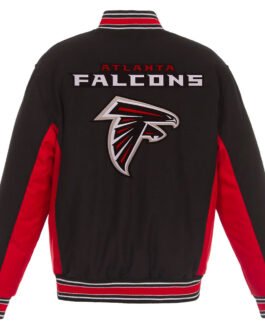Atlanta Falcons Black and Red Varsity Wool Jacket