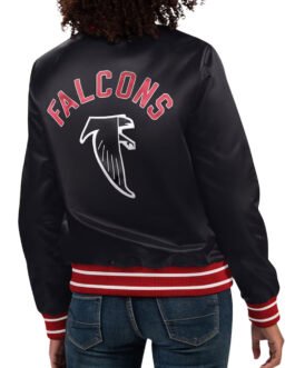 Atlanta Falcons Black Full Count Varsity Satin Jacket