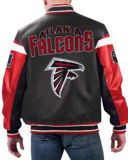 Atlanta Falcons Black Varsity Full-Zip Leather Jacket