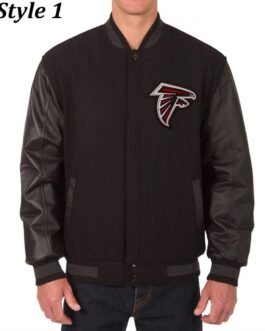 Atlanta Falcons WH Black Letterman Jacket