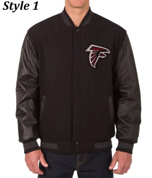 Atlanta Falcons WH Black Letterman Jacket