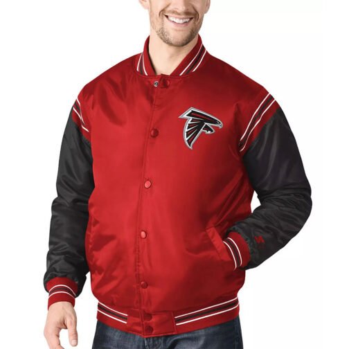 Atlanta Falcons Enforcer Red/Black Satin Jacket - Image 4