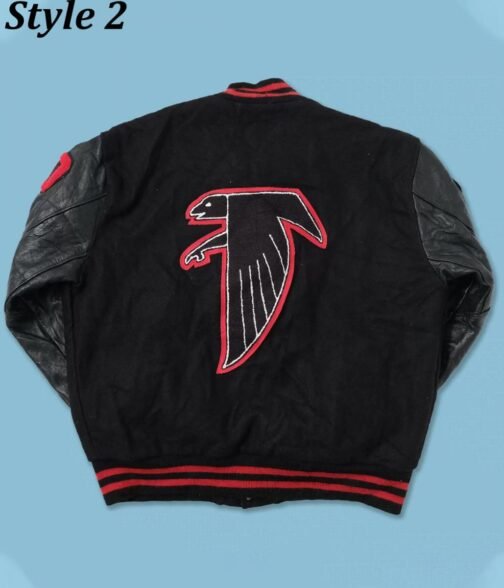 Atlanta Falcons WH Black Letterman Jacket - Image 4