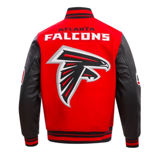 Atlanta Falcons Mashup Red and Black Varsity Jacket - Image 2