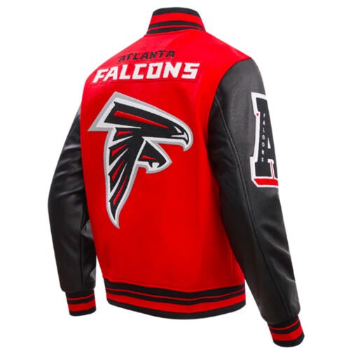 Atlanta Falcons Mashup Red and Black Varsity Jacket - Image 3