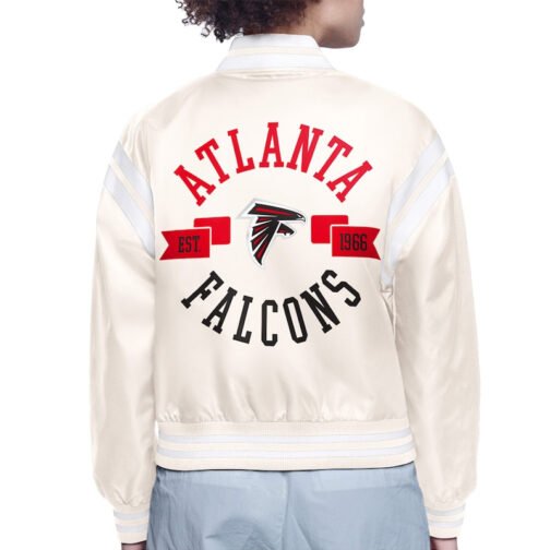 Atlanta Falcons Printed Logo Varsity Satin Jacket - Image 4