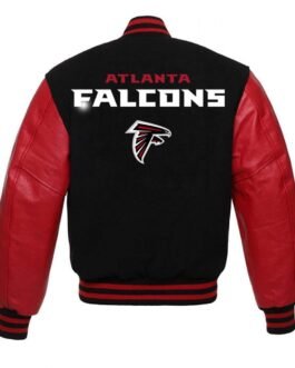 Atlanta Falcons Red and Black Letterman Jacket