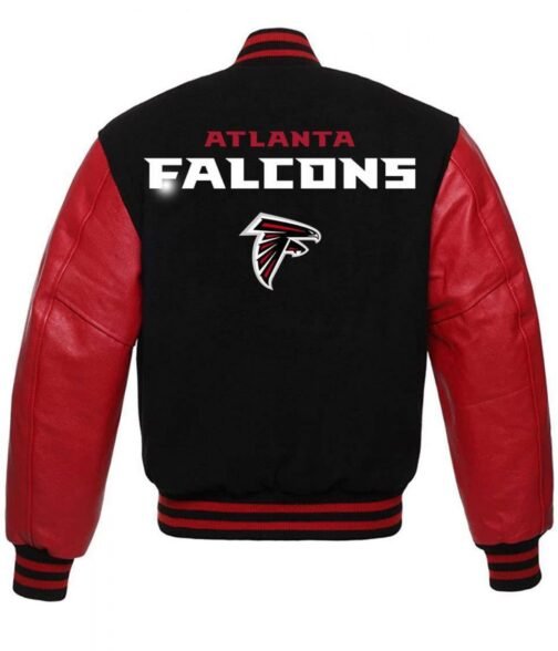 Atlanta Falcons Red and Black Letterman Jacket - Image 2